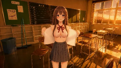 【4Kフルアニメ/フルボイス】巨乳生徒会長のオナニーを見つけ教室で中出しセックスした件【JK教室オナニーシリーズ】〜桜井しおり編〜 画像1