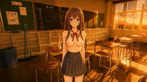 【4Kフルアニメ/フルボイス】巨乳生徒会長のオナニーを見つけ教室で中出しセックスした件【JK教室オナニーシリーズ】〜桜井しおり編〜 画像2
