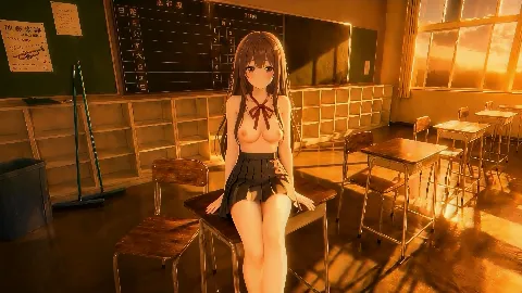 【4Kフルアニメ/フルボイス】巨乳生徒会長のオナニーを見つけ教室で中出しセックスした件【JK教室オナニーシリーズ】〜桜井しおり編〜 画像3
