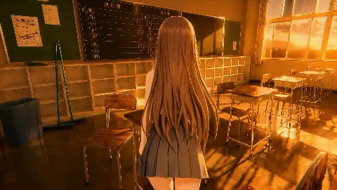 【4Kフルアニメ/フルボイス】巨乳生徒会長のオナニーを見つけ教室で中出しセックスした件【JK教室オナニーシリーズ】〜桜井しおり編〜 画像8