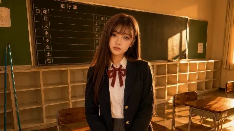 【4Kフル実写版/フルボイス】巨乳生徒会長のオナニーを見つけ教室で中出しセックスした件【JK教室オナニーシリーズ】〜桜井しおり編〜 画像1
