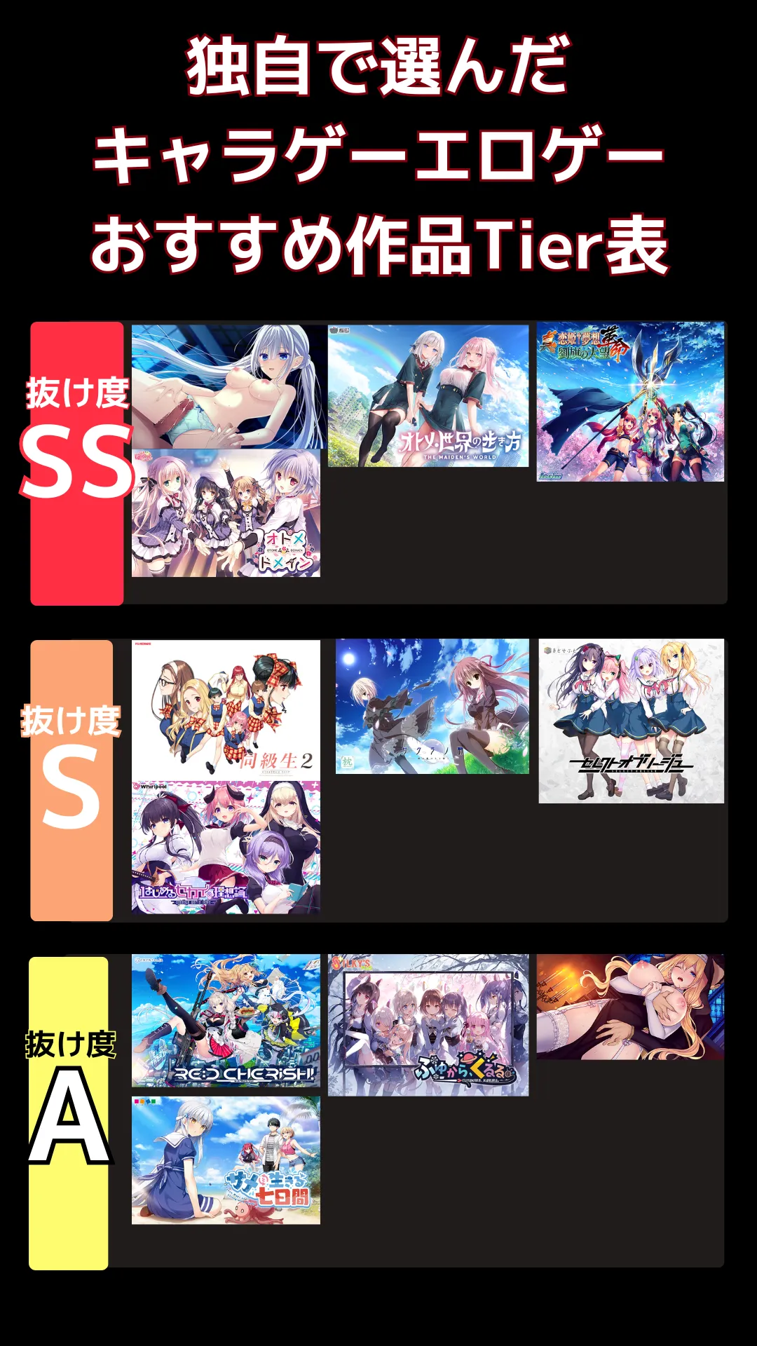 キャラゲーエロゲーでリアルに抜けるおすすめ_tier