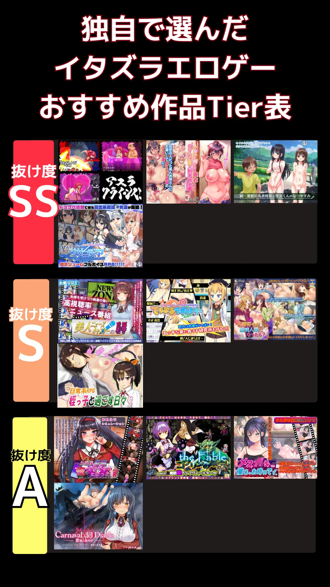 イタズラエロゲーでリアルに抜けるおすすめ_tier